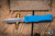 Microtech Hera II Mini OTF Automatic Knife Blue Aluminum 3" M390 Recurve Satin 1705M-4BL