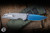 Protech TR-3 Custom Manual Folding Knife Grey Aluminum 3.5" Drop Point Sapphire Blue BSA25.INT.1