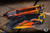 Heretic Knives "Medusa" Automatic Folding Knife Cell-Shaded Orange Aluminum 3" MagnaCut Tanto H011-CS-OG