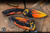Heretic Knives "Medusa" Automatic Folding Knife Cell-Shaded Orange Aluminum 3" MagnaCut Tanto H011-CS-OG