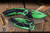 Heretic Knives "Medusa" Automatic Folding Knife Cell-Shaded Toxic Green Aluminum 3" MagnaCut Tanto H011-CS-TX