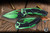 Heretic Knives "Medusa" Automatic Folding Knife Cell-Shaded Toxic Green Aluminum 3" MagnaCut Tanto H011-CS-TX