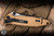 Preowned-Microtech Socom Elite Folding Knife Tan Aluminum/CF Inlay 4" M390 Tanto Black Serrated 161-2TA