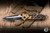 Preowned-Microtech Socom Elite Folding Knife Tan Aluminum/CF Inlay 4" M390 Tanto Black Serrated 161-2TA