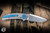Preowned-Skiff Blades Fugitive Titanium Framelock Blue Accents 3.25" Hand Rubbed