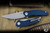 Shirogorov Knives Q95 Ursus Linerlock Flipper Knife Blue Micarta 3.75" Elmax Drop Point Stonewash