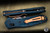 Benchmade Mini Osborne Folding Knife Blue Denim Textured Micarta/Copper PVD 2.9" M390 Reverse Tanto Satin 945-04