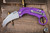 Reate EXO-K Karambit Button Lock Knife Purple Aluminum 3" Stonewash (Trainer Included)