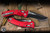 Microtech Amphibian Ram-LOK Folding Knife Fluted Red Aluminum 3.9" Black 137RL-1FLRD