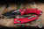 Microtech Amphibian Ram-LOK Folding Knife Fluted Red Aluminum 3.9" Black 137RL-1FLRD