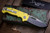 Demko Knives MGAD20 Folding Knife Yellow G10 3.6" MagnaCut Clip Point