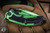 Preowned-Heretic Knives "Medusa" Automatic Folding Knife Cell-Shaded Toxic Green Aluminum 3" MagnaCut Tanto H011-CS-TX