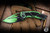Preowned-Heretic Knives "Medusa" Automatic Folding Knife Cell-Shaded Toxic Green Aluminum 3" MagnaCut Tanto H011-CS-TX