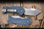 Medford 1881 Knife Works Lombard Knife Denim Blue G10 2.45" S45VN Tumbled Tanto