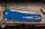 Preowned-Pro-Tech Malibu Flipper Textured Blue Aluminum 3.5"  Magnacut Stonewash Reverse Tanto 5405-BLUE