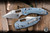 Microtech Marfione Select Stitch RAM-LOK Manual Folding Knife Ice  Blue Frag Titanitum w/ Blue Titanium Accent Double Vapor Blast 3.6" Bohler M390MK Stonewashed Spear Point  169RL-10FRMS6