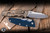 Rick Hinderer Knives EKlipse Non-Flipper 3.5" Spearpoint Magnacut Knife Black/Blue G10, Stonewash Bronze