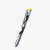 Tactile Turn Abstract Titanium Pen Short 5.1" White/Black Splatter Yellow Accents EasyFlow