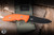 Hinderer Flash Point Fixed Blade Knife Orange G10 3" Magnacut Sheepsfoot Battle Black EK-3006