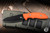 Hinderer Flash Point Fixed Blade Knife Orange G10 3" Magnacut Sheepsfoot Battle Black EK-3006
