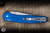 ProTech x Peace Neighbor Avalon Folding Knife Knurled Blue Aluminum 4.25" Magnacut Drop Point Machine Satin -CCKS Show Special