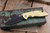 Preowned-Hinderer Knives XM-18 3.5" Non-Flipper Bowie MagnaCut Brass Textured,  Battle black