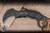 Preowned-Microtech/Bastinelli ICONIC Carbon Fiber Inlay Karambit Fixed Blade DLC  (Preowned)