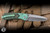 Remette RT Meteor Button Folding Knife Green Titanium Carbon Fiber 3" M390 Drop Point Pearlescent RTPT-CL
