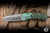 Remette RT Meteor Button Folding Knife Green Titanium Carbon Fiber 3" M390 Drop Point Pearlescent RTPT-CL