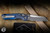 Microtech Marfione Select MSI Mini Ram-Lok Knife Antique Blue Fluted Titanium, Blue Accents  3.25" M390 Sheepsfoot Full Serrated Apocalyptic  210M-12APFLMS2