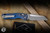 Microtech Marfione Select MSI Mini Ram-Lok Knife Antique Blue Frag Titanium, Blue Accents  3.25" M390 Sheepsfoot Full Serrated Apocalyptic 210M-12APFRMS2