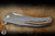 Herman Custom Knives Ishtar Folder Knife Leaves Titanium 3.74" Magnacut Clip Point Shiny Stonewash