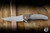 Herman Custom Knives Ishtar Folder Knife Leaves Titanium 3.74" Magnacut Clip Point Shiny Stonewash