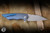 Herman Custom Knives Vespertilio Folder Knife Titanium 2.99" M390 Wharncliffe Stonewash