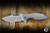 Koenig Knives Arius Frame Lock Flipper Knife Titanium, Blue Hardware 3.5" M390 Drop Point Burnished Polished Flats