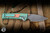 Chaves Knives Scapegoat Street Integral Corundum Knife Green Stonewash/Bronze Anodized Ti/ Milled Copper 3.5" M390 Spearpoint Heavy Blast Stonewash