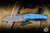 Hawk Knives Talon Folding Knife Ocean Blue Glass 3.5" M390 Tumbled