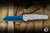Protech Malibu Manual Flipper Knife Tread Textured Stonewash Steel 3" MagnaCut Reverse Tanto Sapphire Blue