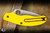 Spyderco UK PenKnife Salt Slipit Salt Yellow Lightweight FRN 2.98" MagnaCut Leaf Serrated Satin