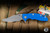 Rick Hinderer Knives XM-18 3" Bowie Working Finish 20CV, Blue G10
