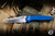 ProTech x Peace Neighbor Avalon Button Lock Manual Knife Knurled Blue Aluminum 4.25" MagnaCut Drop Point Machine Satin