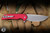 ProTech Mordax Manual Flipper Button Lock Knife Red Aluminum 3.5" CPM-20CV Drop Point  Stonewash