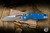 Microtech Marfione Select "MSI" Ram-LOK Folding Knife Antique Blue Titanium Blue Accents 3.75" M390MK Sheepsfoot Apocalyptic 210-10APMS2