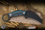Half Face Blades Karambito Fixed Blade Knife Turquoise Rocky Wave Carbon 3" S45VN American Steel Hawksbill Armor Black Cerakote EK-3244