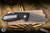 Defiant 7-Tom Krein Alpha Automatic Knife Black Aluminum 2.88" Drop Point Damascus