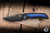 Kunwu Knives Jericho Folding Knife Black PVD Raindrop Textured Titanium/Timascus Inlay  3.5" Vanax Harpoon Black DLC K713T-R1-4