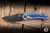 Kunwu Knives Jericho Folding Knife Honeydew Textured Titanium/Timascus Inlay 3.5" Vanax Harpoon Black DLC Satin K713T-R2-3