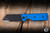 Chaves Knives CHUB Flipper Utility Knife Blue G10 2.6" Stainless Steel Reverse Tanto Blackout