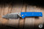 Chaves Knives Scapegoat 229 Folding Knife Blue G10 3.75" Elmax Spearpoint Belt Satin