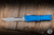 Preowned-Microtech Combat Troodon Gen III OTF Automatic Knife Blue 4" Drop Point Stonewash Serrated 1143-11BL